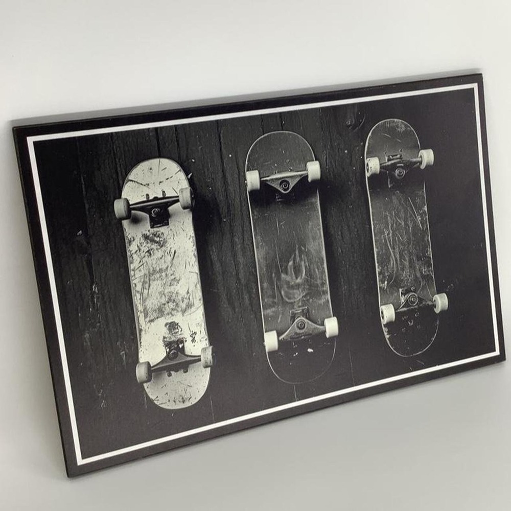 The Spring Shop Skateboard Wall Art Black White Photo 12x18 6381404